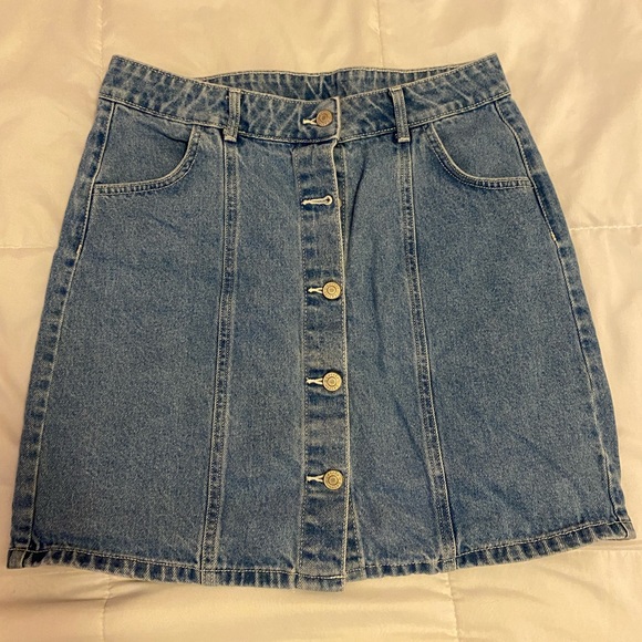 High-Waisted Jean Skirt - Picture 1 of 3